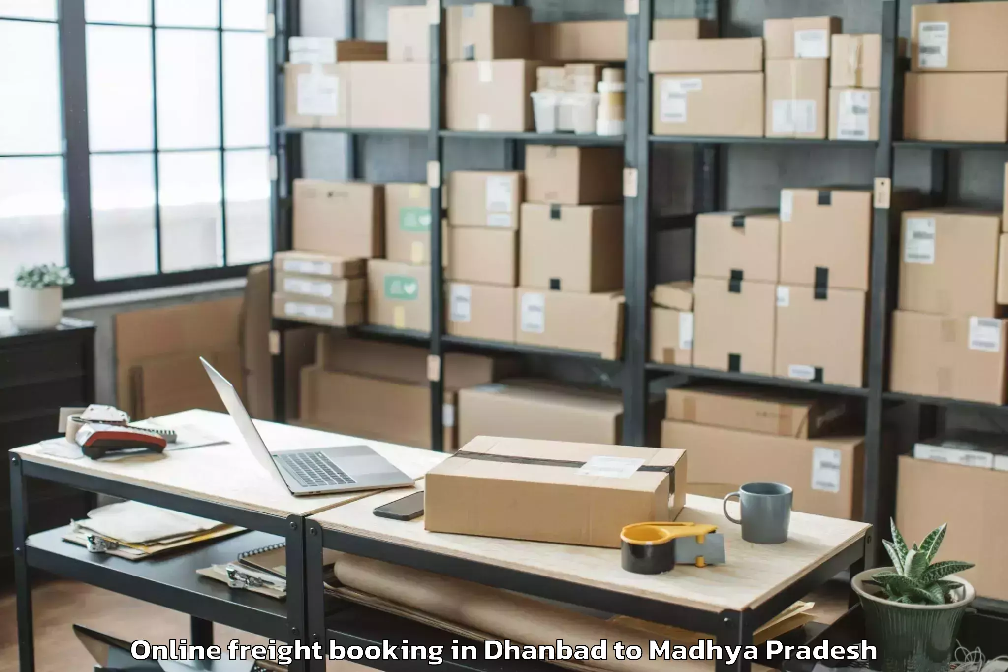 Book Your Dhanbad to Alot Online Freight Booking Today